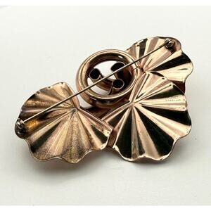 Vintage 1940s Monet Sterling Silver Gold Vermeil Retro Brooch